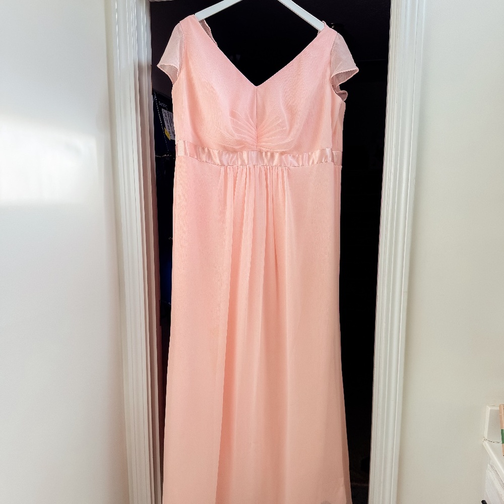Davids Bridal Pastel Pink Bridesmaid Dress Plus Size 22 XXL